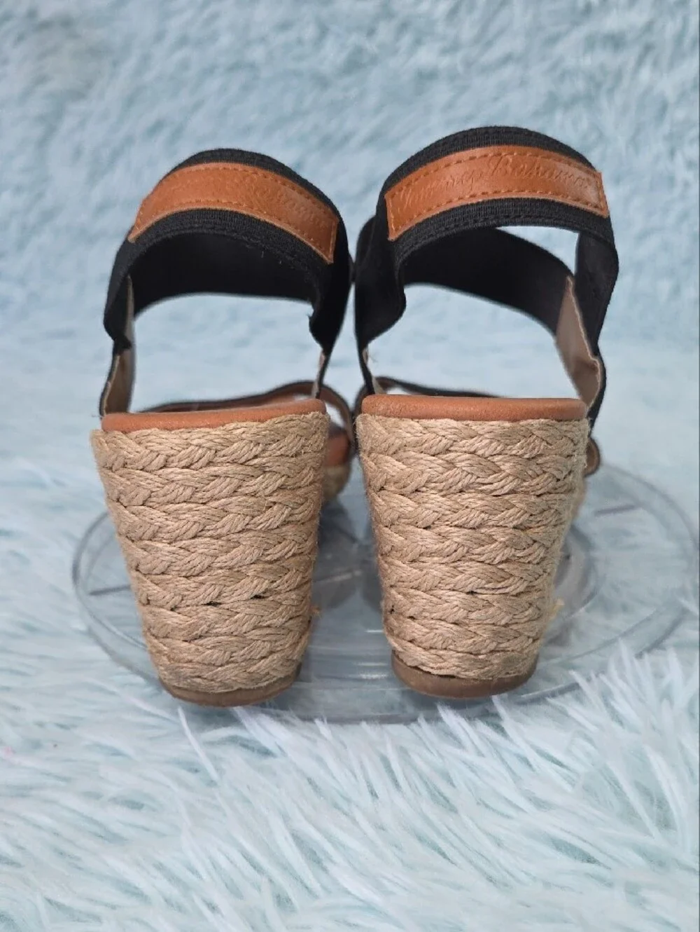 Tommy Bahama Sakura‎ Black Elastic Espadrille Wedge Sandals Size 8.5